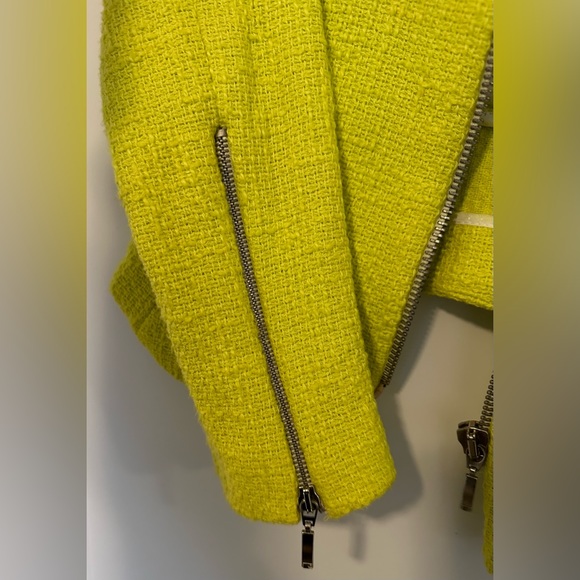 Tweed zara blazer in bright lime green - Picture 8 of 8